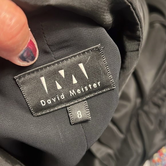 David Meister, black blouse, ruched front, zips up left side, size 8, STUNNING - Picture 11 of 13